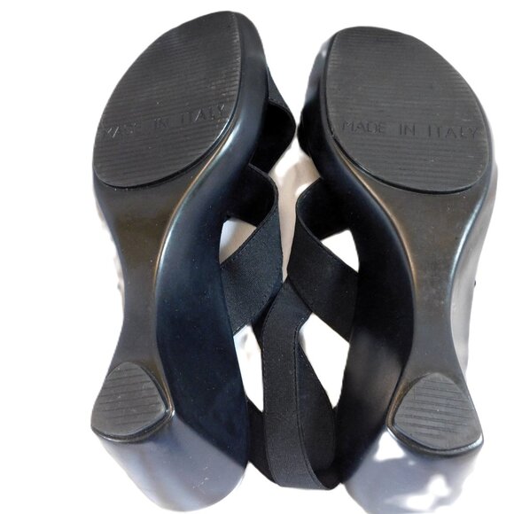 3" black wedge sandals - Picture 2 of 2